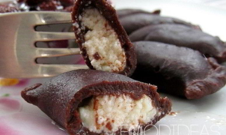 Рецепт шоколадных вареников с творогом
