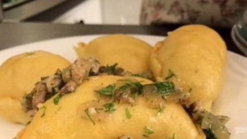 вареники с капустой на пару с зажаркой