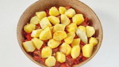 жаркое из говядины с зеленым луком