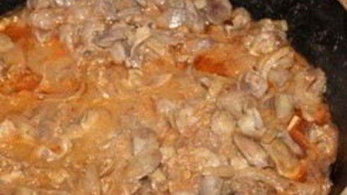 жаркое из куриных потрохов