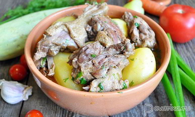 Рецепт жаркого из утки с картофелем