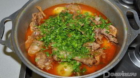 жаркое из утки с картофелем