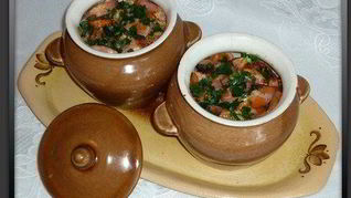 Жаркое с куриными желудками