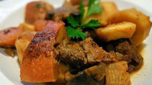 жаркое с овощами и тыквой