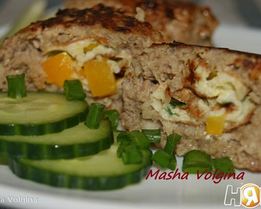 Мясные зразы с яичным блинчиком