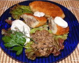 Зразы из фарша с грибами