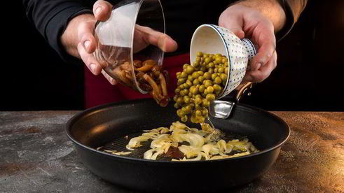 ароматная каша с лесными грибами