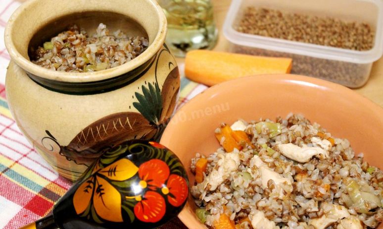 Рецепт гречки с курицей в горшочке