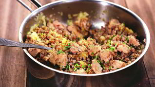 Гречка с лососем