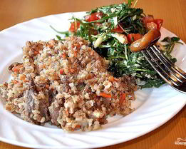 Гречка с тушенкой в мультиварке