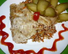 Гречневая каша c мясом в лаваше из мультиварки