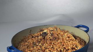 Гречневая каша с белыми грибами и пармезаном