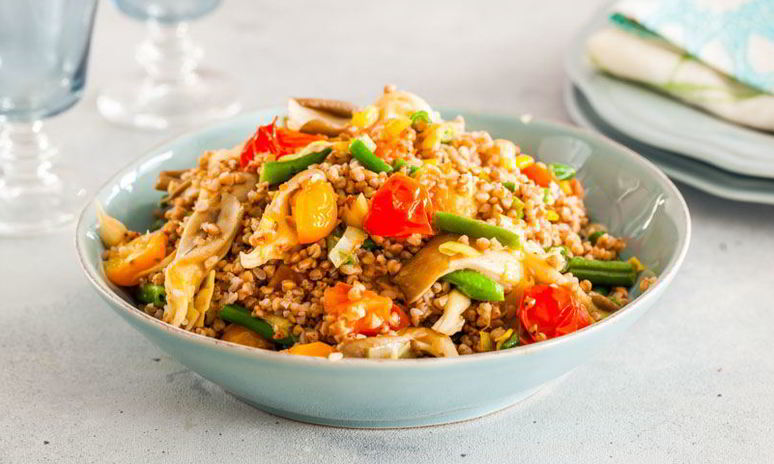 Рецепт гречневой каши с овощами и вешенками