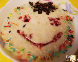 Каша овсяная с яблоком и бананом