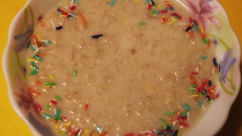 каша овсяная с яблоком и бананом