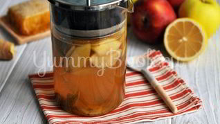 Имбирный чай с яблоками и мятой