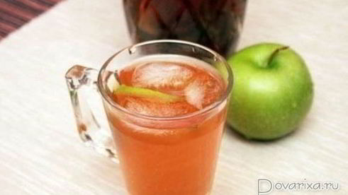 холодный чай с яблоком и мятой