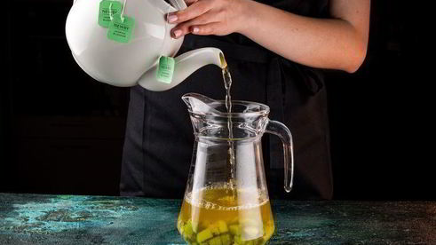 витаминный чай с киви и мятным сахаром