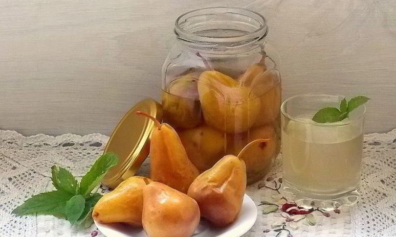 Рецепт груш в мятном сиропе