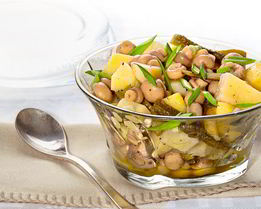 Картофельный салат с маринованными шампиньонами