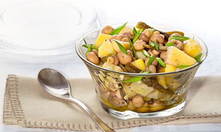 Рецепт картофельного салата с маринованными шампиньонами