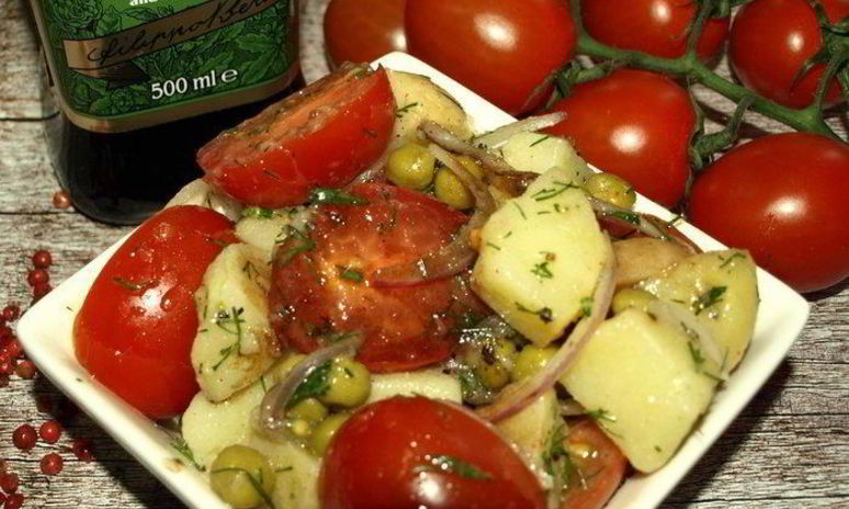 Рецепт картофельного салата с помидорами и укропом