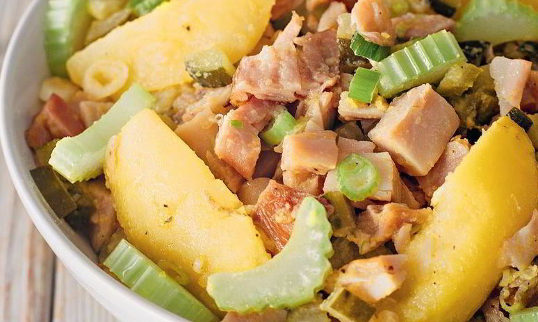 Рецепт салата из картофеля и копченой курицы