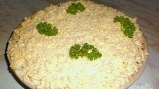 Салат из картофеля с копченой горбушей