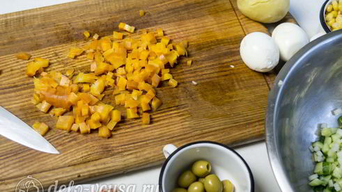 салат оливье с креветками