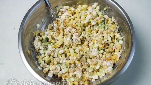 салат оливье с креветками