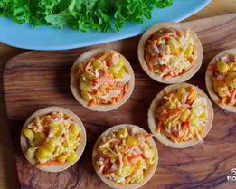 Салат для тарталеток с ветчиной