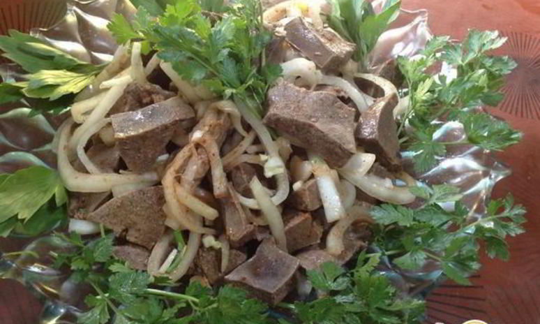 Рецепт салата из печени по-корейски