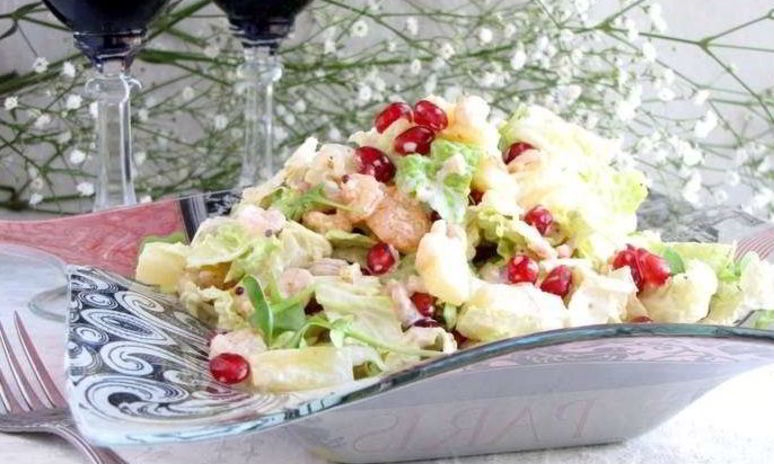 Рецепт салата из пекинской капусты с креветками