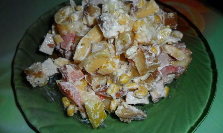Рецепт салата хрустящая курочка