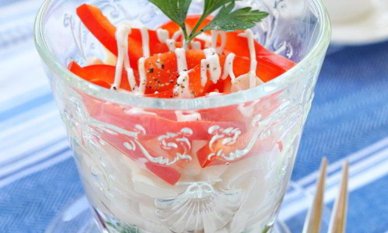 Рецепт салата-коктейля с кальмарами