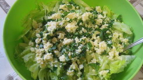 французский зеленый салат мимоза