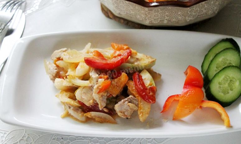 Рецепт мяса свинина под шубой в духовке