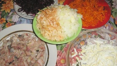 пирожные сельдь под шубой