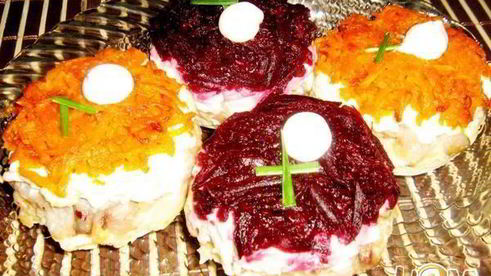 пирожные сельдь под шубой