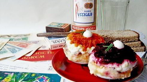 пирожные сельдь под шубой