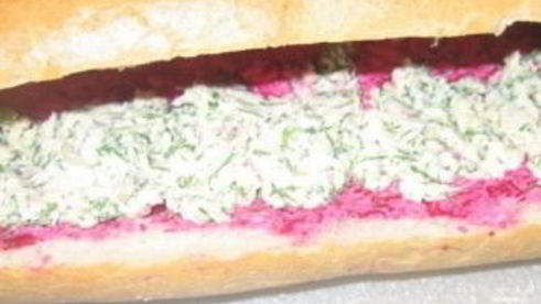 селедка под шубой в багете