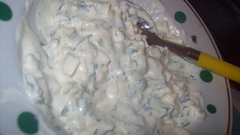 салат с беконом и сухариками