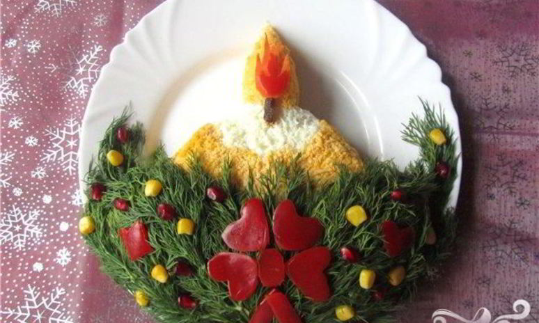 Рецепт салата свеча