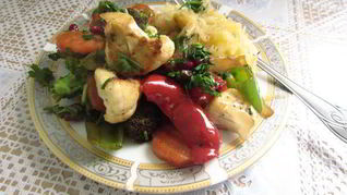 Теплый салат Весенний