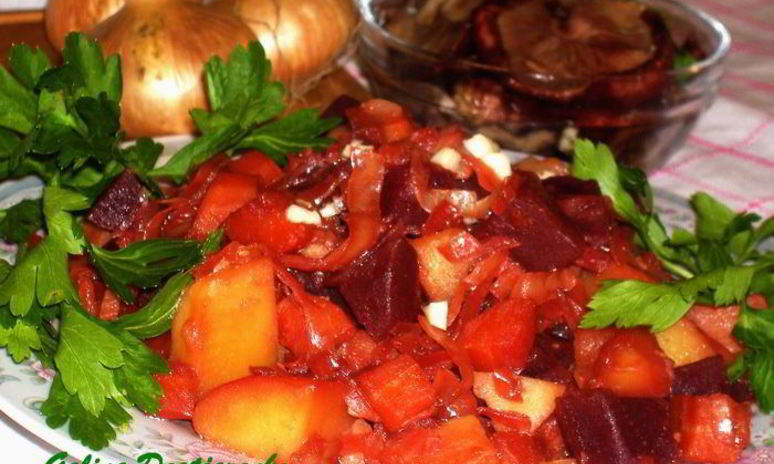 Рецепт овощного рагу горячий винегрет