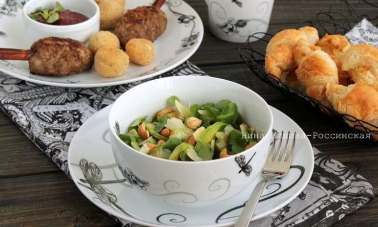 Рецепт зеленого салата с сыром джюгас