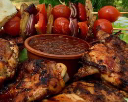 Курица на гриле с соусом барбекю