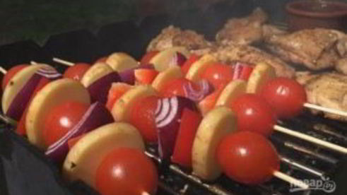 курица на гриле с соусом барбекю