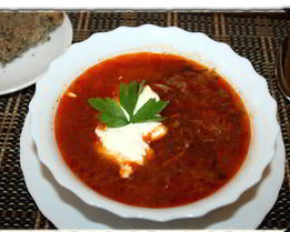 Борщ из говядины и свинины