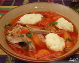Борщ с галушками